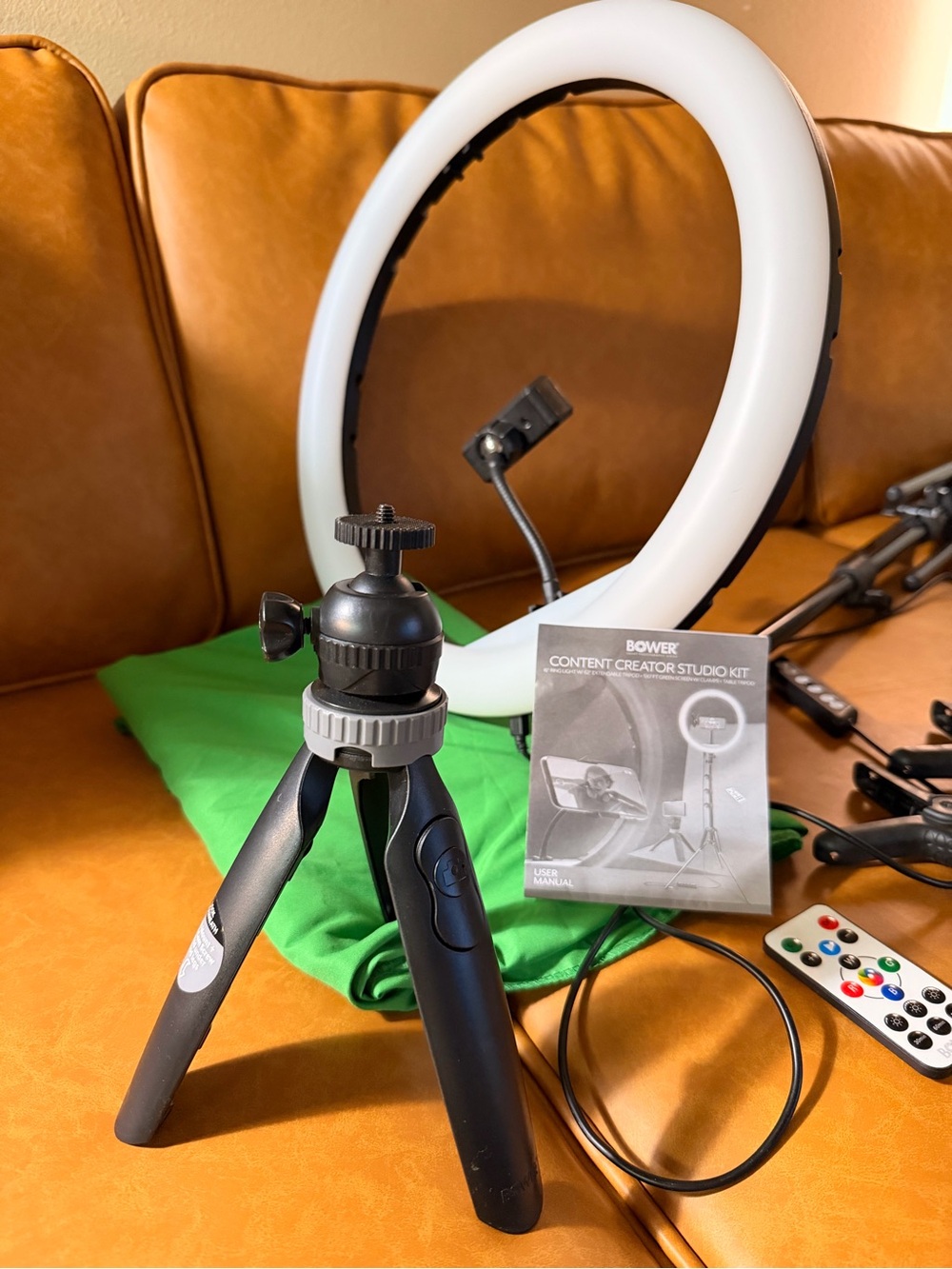Content Creator Studio Kit - Black and White Ring Light & Tripod